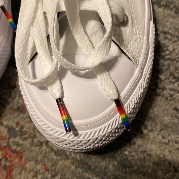 NWOT LGBTQ+ Gay Pride Rainbow Converse High Tops 🌈 - Picture 13 of 13